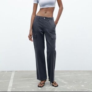 Zara Navy Blue Cargo Pants